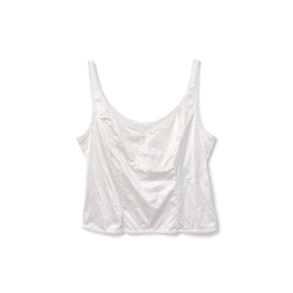 Vintage Vanity Fair Lace Trim Camisole Slip Top Cream Y2K Coquette Cottagecore S